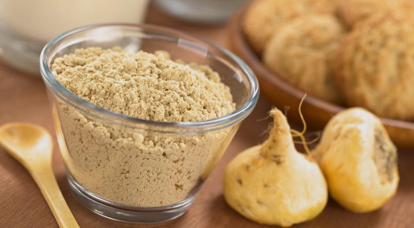 maca pulver mit knollen